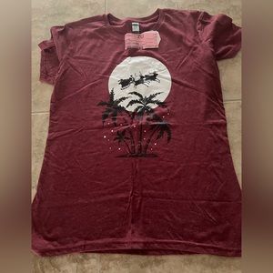 Instant Message Maroon Xmas Tee Shirt